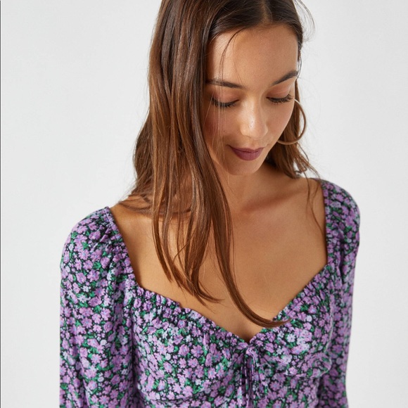 PULL&BEAR Floral Dress With Gathered Detail - Picture 6 of 6